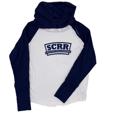 SCRR Women's Navy and White Tech Hoodie